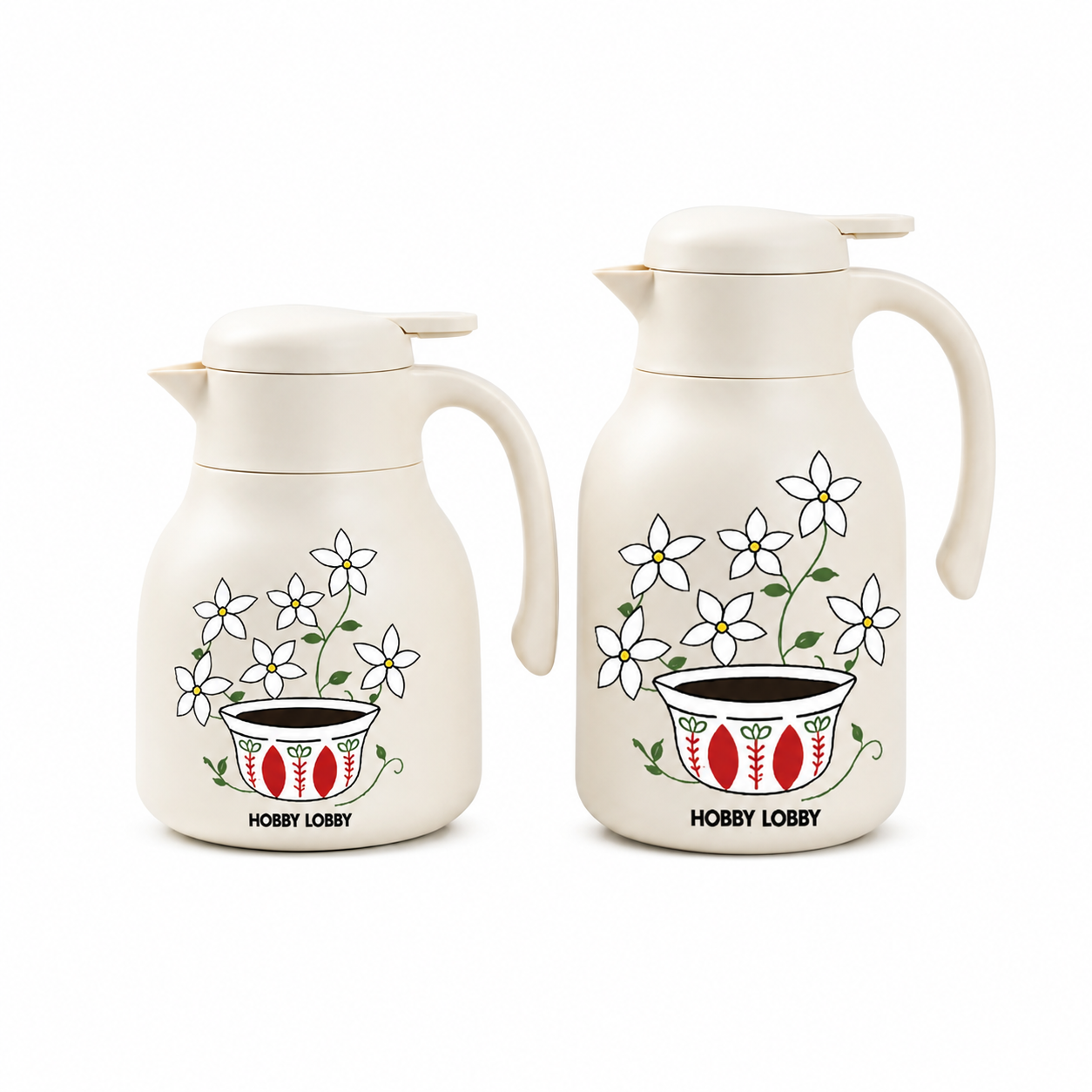 Jasmine Flower & Coffee Cup Print