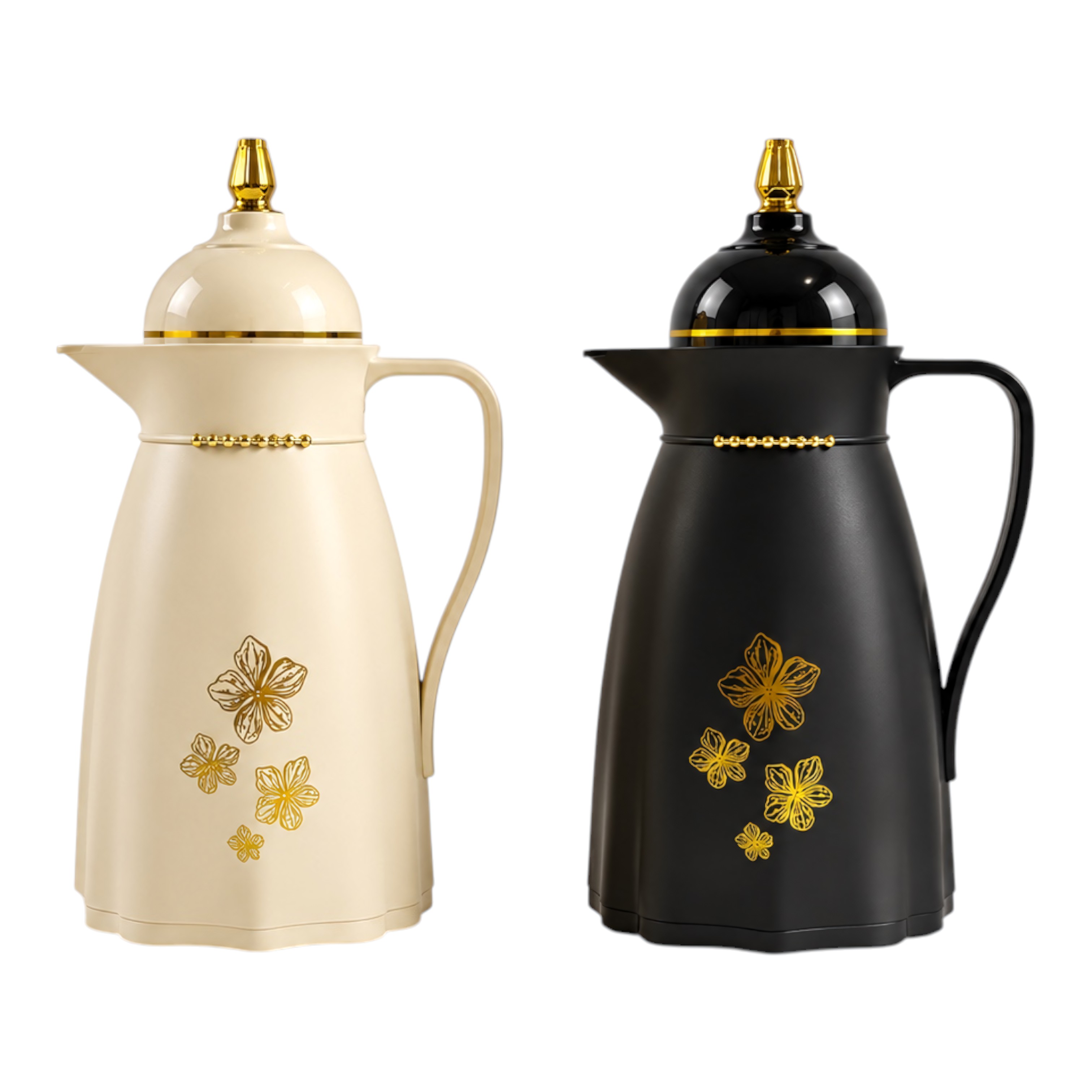 Golden Floral Domed‑Lid