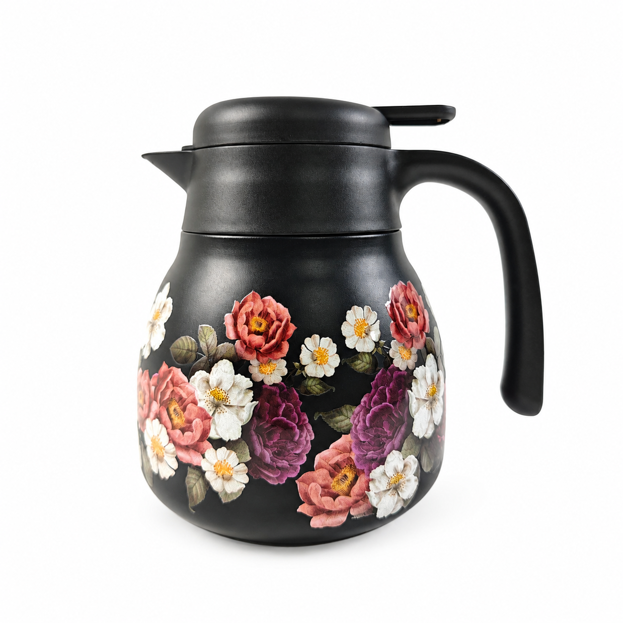 Vibrant Floral Bouquet Matte Black